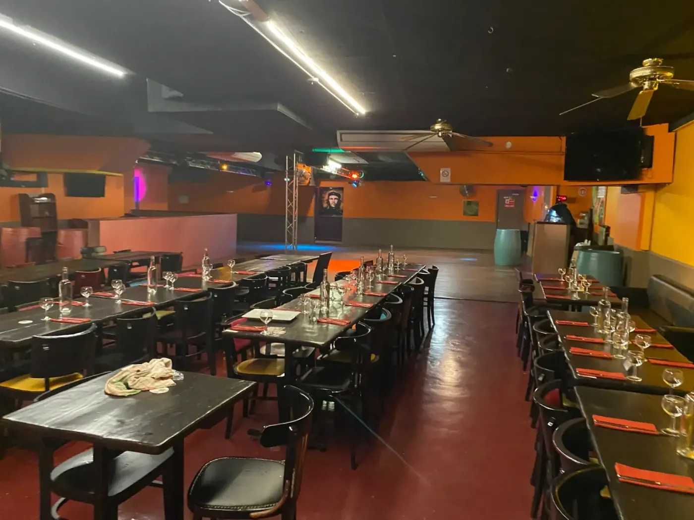 Inside La Pachanga in Montparnasse, the restaurant floor that clears into a Latin dance club four nights a week