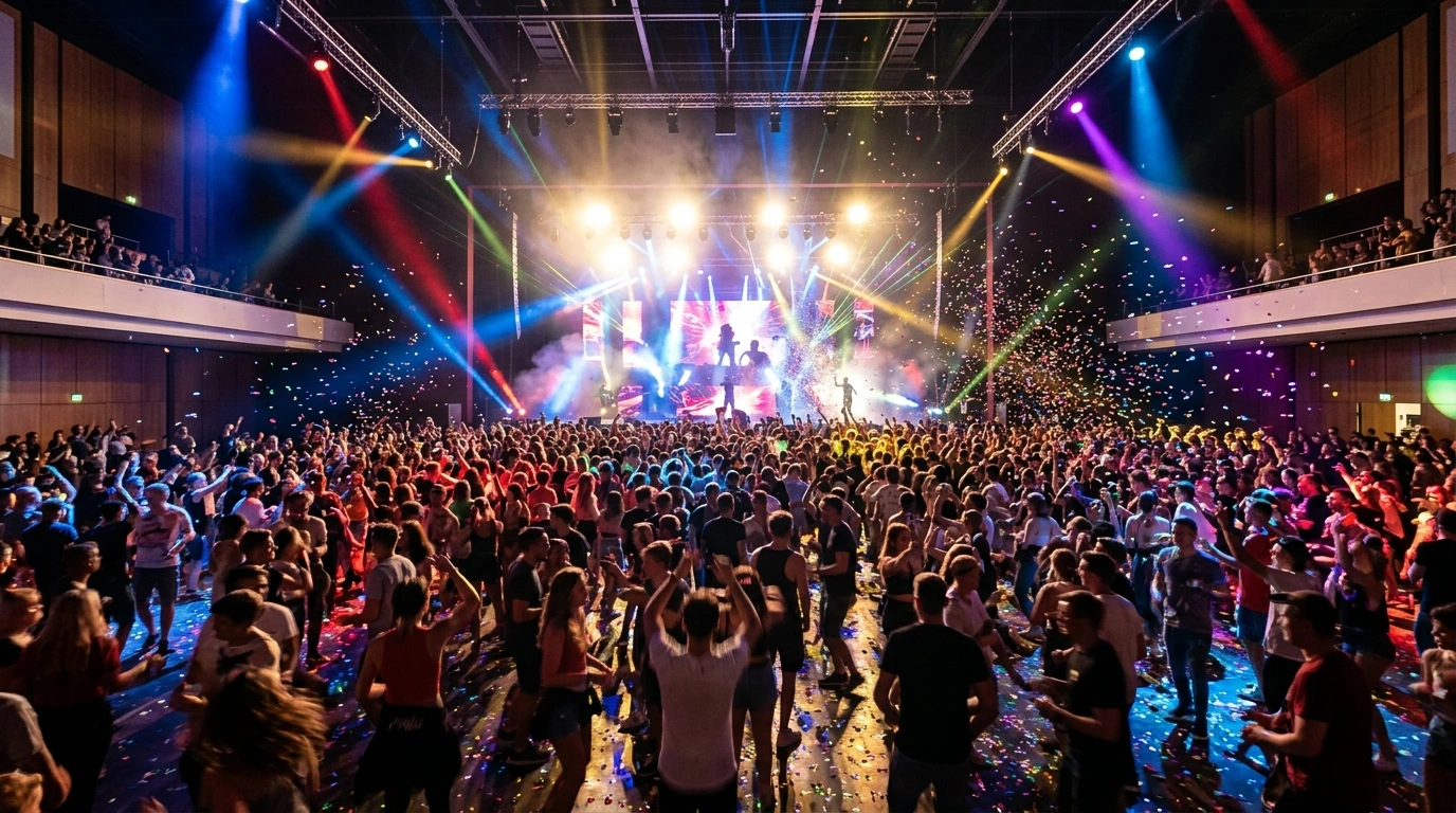 Dancers at a European kizomba festival social